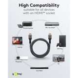 goobay Plus High-Speed HDMI-kabel met Ethernet Grijs, 2 meter