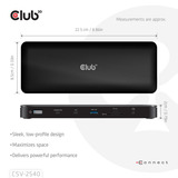 Club 3D 14-1 USB-C Quad Display Dockingstation Zwart