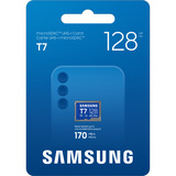 Samsung T7 microSD 128 GB geheugenkaart Blauw, UHS-I U3, Class 10, V30