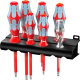 Wera 3160 i/7 Schroevendraaierset Kraftform Plus, roestvrij staal + rek Rood/blauw, 7-delig