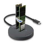 DeLOCK USB-C M.2 dockingstation voor 2x M.2 NVMe PCIe SSD Zwart, met kloonfunctie