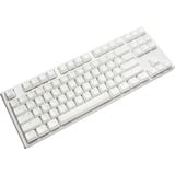 Ducky One 3 RGB TKL White, gaming toetsenbord Wit/zilver, BE Lay-out, Cherry MX Silent Red, RGB leds, TKL, ABS