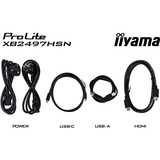 iiyama ProLite XB2497HSN-B1 23.8" monitor Zwart (mat), 100 Hz, HDMI, DisplayPort, USB-C, Audio, LAN
