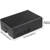 Inter-Tech Elegant aluminum case for Raspberry Pi 5, behuizing Zwart