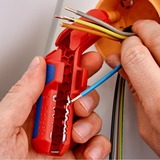KNIPEX Ergostrip universeel ontmantelingsgereedschap 16 95 02 SB kabelstrip-/ontmantelingsgereedschap Rood/blauw, links-handig