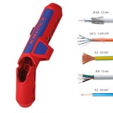 KNIPEX Ergostrip universeel ontmantelingsgereedschap 16 95 02 SB kabelstrip-/ontmantelingsgereedschap Rood/blauw, links-handig