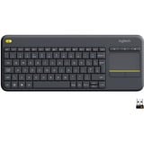 Logitech Wireless Touch Keyboard K400 Plus, toetsenbord Antraciet, EU lay-out (QWERTY)