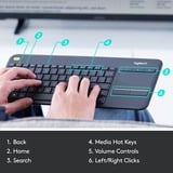 Logitech Wireless Touch Keyboard K400 Plus, toetsenbord Antraciet, EU lay-out (QWERTY)