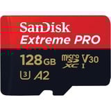 SanDisk Extreme PRO 128 GB microSDXC geheugenkaart UHS-I U3, Class 10, V30, A2, Incl. SD Adapter