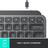 Logitech MX Keys Mini Minimalist Wireless toetsenbord Grafiet, US-International lay-out (QWERTY), 80% (TKL)	, Bluetooth