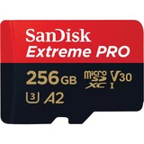 SanDisk Extreme PRO 256 GB microSDXC geheugenkaart UHS-I U3, Class 10, V30, A2, Incl. SD Adapter