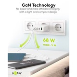 goobay 68W GaN USB-C PD Multiport Quick Charger Zwart