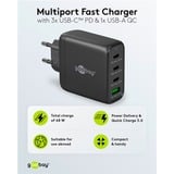 goobay 68W GaN USB-C PD Multiport Quick Charger Zwart