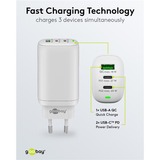 goobay USB-C PD GaN Multiport snellader (65 W) Wit, 2x USB-C, 1x USB-A, Power Delivery, QuickCharge