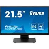 iiyama ProLite T2252MSC-B2 21.5" touchscreen monitor Zwart (mat), Touch, HDMI, DisplayPort, Audio, USB 3.0 