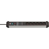 Brennenstuhl Premium-Protect-Line 6-voudige stekkerdoos Zwart/zilver, 6x stekker