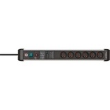 Brennenstuhl Premium-Protect-Line 6-voudige stekkerdoos Zwart/zilver, 6x stekker