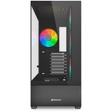 Sharkoon AK6 RGB midi tower behuizing Zwart | 2x USB-A | 1x USB-C | RGB | Tempered Glass