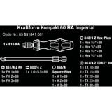 Wera Kraftform Kompakt 60 RA dopsleutel Zwart/groen, Imperial, 17‑delig