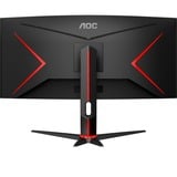 AOC CU34G2XE/BK 34" Curved UltraWide gaming monitor Zwart (mat)/rood, HDMI, DisplayPort