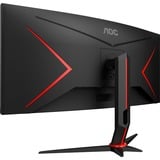 AOC CU34G2XE/BK 34" Curved UltraWide gaming monitor Zwart (mat)/rood, HDMI, DisplayPort