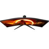 AOC CU34G2XE/BK 34" Curved UltraWide gaming monitor Zwart (mat)/rood, HDMI, DisplayPort