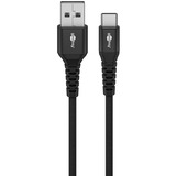 goobay Supersoft USB-C > USB-A 2.0 kabel Zwart, 2 meter