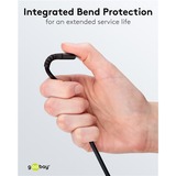 goobay Supersoft USB-C > USB-A 2.0 kabel Zwart, 2 meter
