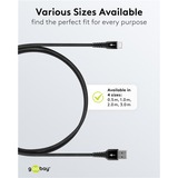 goobay Supersoft USB-C > USB-A 2.0 kabel Zwart, 2 meter
