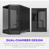 NZXT H6 RGB+ midi tower behuizing Zwart | 2x USB-A | 1x USB-C | RGB | Tempered Glass