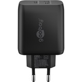 goobay 65W GaN USB-C PD Dual Fast Charger Zwart