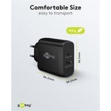goobay 65W GaN USB-C PD Dual Fast Charger Zwart