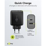 goobay 65W GaN USB-C PD Dual Fast Charger Zwart