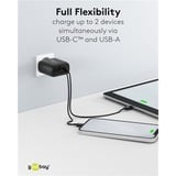 goobay 65W GaN USB-C PD Dual Fast Charger Zwart