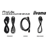 iiyama ProLite LH6564UHS-B1AG 65" 4K Ultra HD Public Display Zwart, HDMI, LAN, WiFi, Audio, USB, Android 14