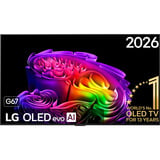LG OLED evo AI G6 (OLED65G67LW) 65" 4K Ultra HD tv Zwart, 4x HDMI, 3x USB, Optisch, Bluetooth, LAN, WLAN, CI+, HDR10, Dolby Vision