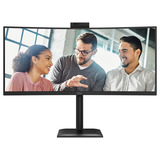 AOC CU34E4CW 34" Curved UltraWide monitor Zwart, 2x HDMI, DisplayPort, 4x USB-A, 2x USB-C, RJ-45