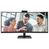AOC CU34E4CW 34" Curved UltraWide monitor Zwart, 2x HDMI, DisplayPort, 4x USB-A, 2x USB-C, RJ-45