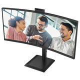 AOC CU34E4CW 34" Curved UltraWide monitor Zwart, 2x HDMI, DisplayPort, 4x USB-A, 2x USB-C, RJ-45