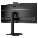 AOC CU34E4CW 34" Curved UltraWide monitor Zwart, 2x HDMI, DisplayPort, 4x USB-A, 2x USB-C, RJ-45