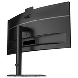 AOC CU34E4CW 34" Curved UltraWide monitor Zwart, 2x HDMI, DisplayPort, 4x USB-A, 2x USB-C, RJ-45
