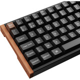 Keychron K4 HE-F1Z Wireless, toetsenbord Zwart/houtkleur, BE Lay-out, Gateron Double-Rail Magnetic Nebula, RGB leds, 96%, Double-shot PBT, Hot-swappable, Bluetooth, 2.4GHz