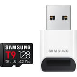 Samsung T9 microSD 128 GB geheugenkaart Zwart, UHS-I U3, Class 10, V30, incl. card reader