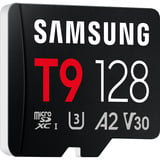 Samsung T9 microSD 128 GB geheugenkaart Zwart, UHS-I U3, Class 10, V30, incl. card reader