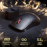 SteelSeries Sensei Pro gaming muis Zwart, 100 - 42.000 DPI, 8K, UWB / 6 GHz