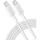 Anker 322 USB-C Braided kabel Wit, 1.8 meter, 60 W