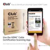 Club 3D Ultra High Speed HDMI 2.1 gecertificeerde kabel male-male Zwart, 5 meter, 4K 120Hz, 8K 60Hz, 48Gbps