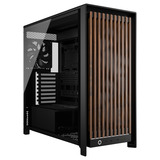 Corsair FRAME 5000D WOOD RS midi tower behuizing Zwart/houtkleur | 3x USB-C | Tempered Glass
