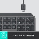 Logitech MX Keys Advanced Wireless Illuminated Keyboard, toetsenbord Zwart, US lay-out, Bluetooth 