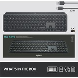 Logitech MX Keys Advanced Wireless Illuminated Keyboard, toetsenbord Zwart, US lay-out, Bluetooth 